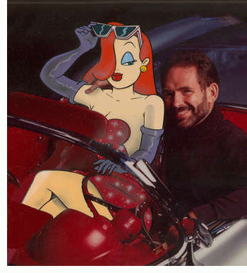 Jessica from Roger Rabbit and her creator, Gary K. Wolf